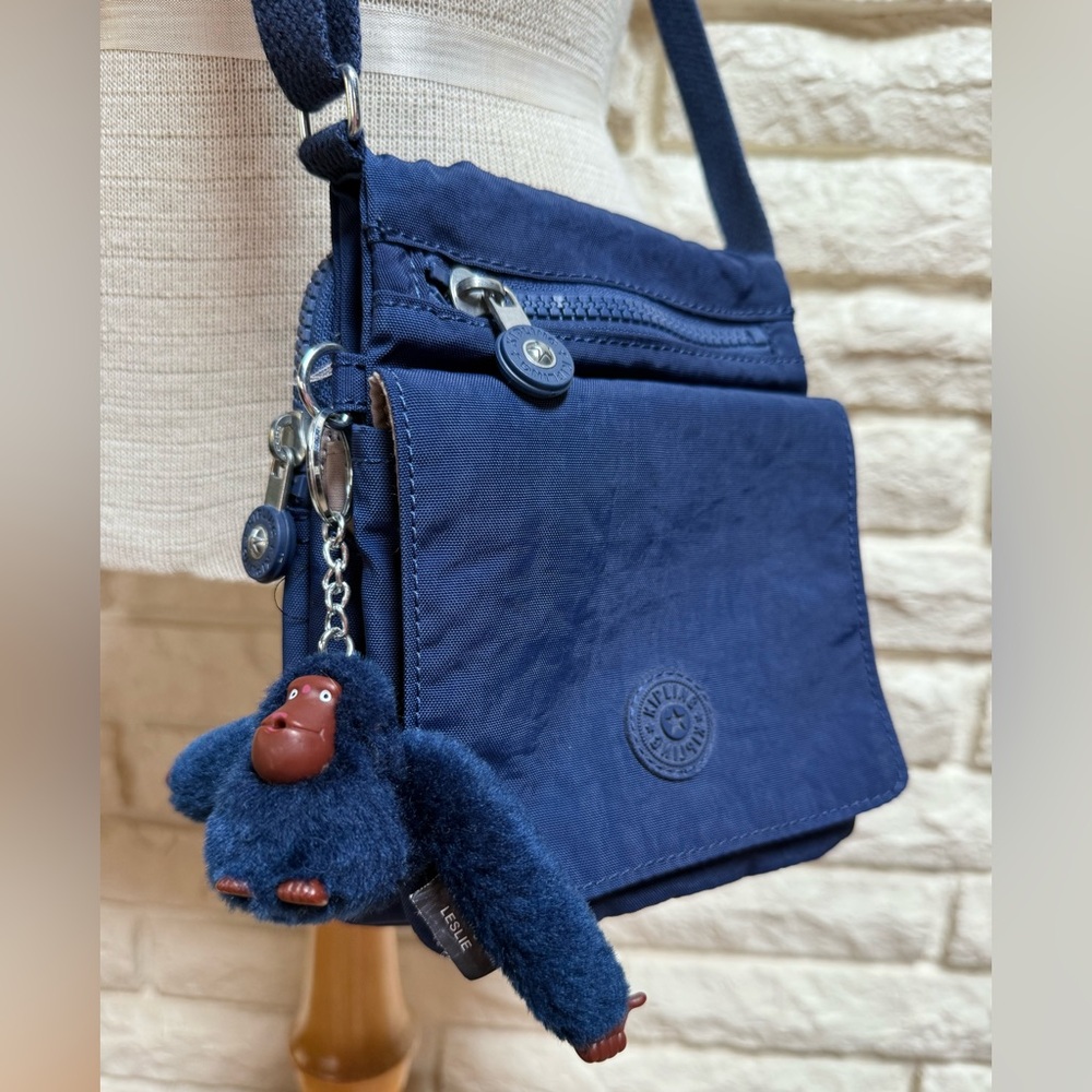 Kipling New Eldorado Crossbody Bag Navy Blue w/ Monkey